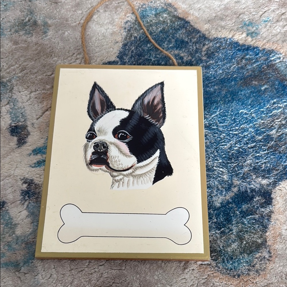 Source Unknown Boston Terrier Dog Plaque - Black and White